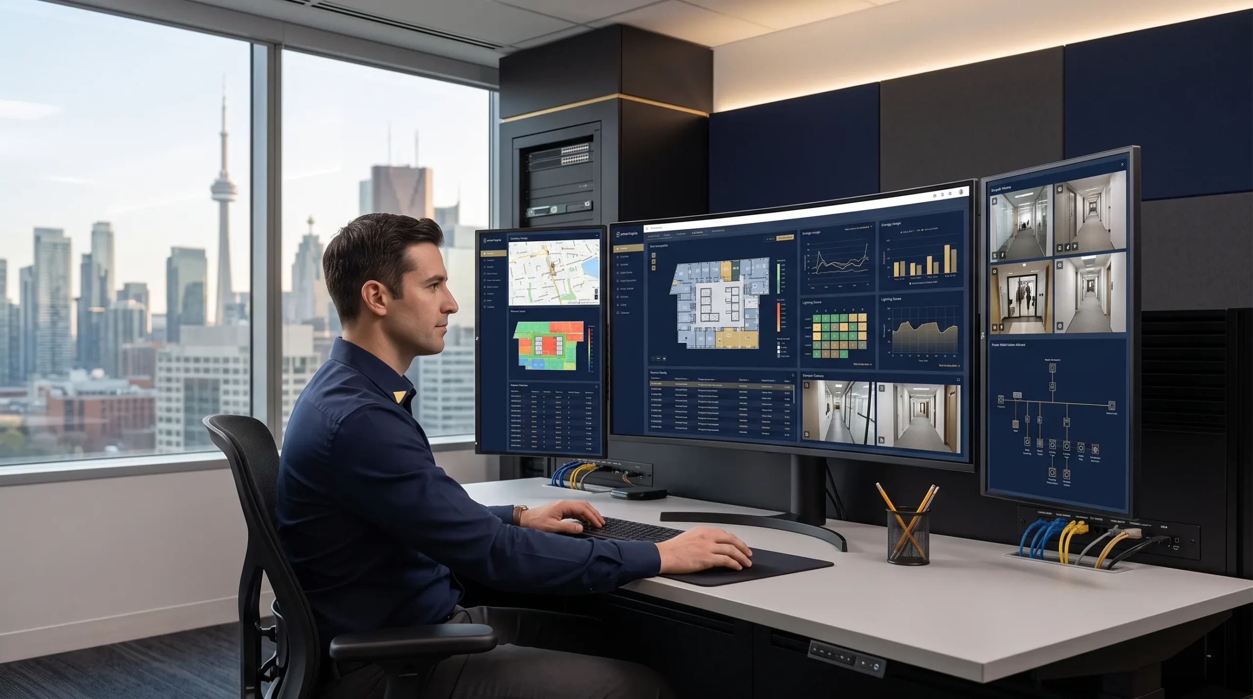 Building management and commercial security control system